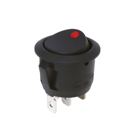 Interruptor Basculante Redondo Iluminado Roja 240V
