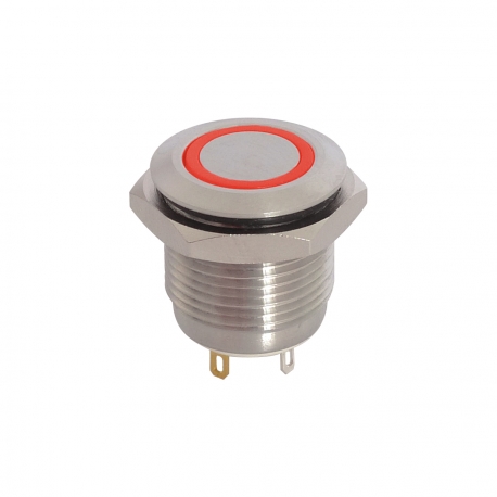 12V Red Illuminated Vandal Proof Switch IP65 Momentary