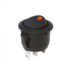 Amber 12V Round Rocker Switch