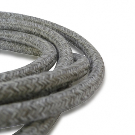 Light Grey Wool Fabric Cable | 2 Core Fabric Flex