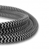 Black and White Fabric Cable | 2 Core Fabric Flex