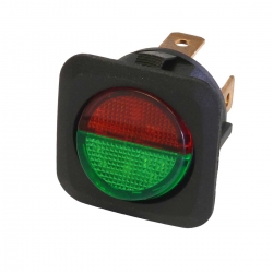 Interruptor Basculante Redondo Iluminado Verde y Rojo 12V