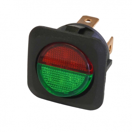 Interruptor basculante 12v iluminado verde Act/Des LED 12 voltios redondo