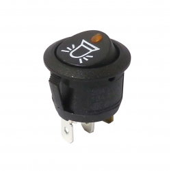 On-Off Single Pole Round Rocker Switch | Amber 12-24V with Print