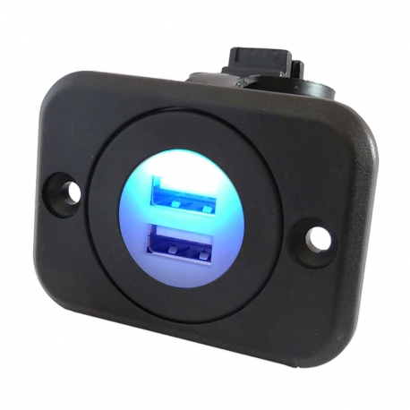 Doble Cargador Enchufe USB Impermeable