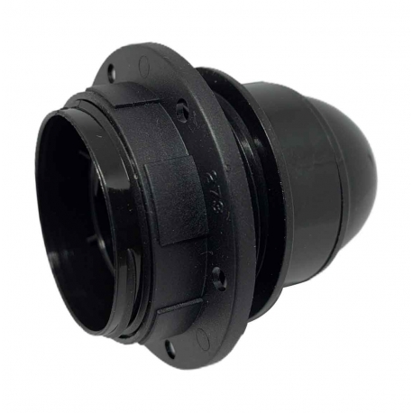 Douille à vis Edison E27 Demi Fileté Noire Brillant avec Terre