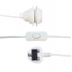 White E27 SES Lamp Holder with Power Cord and In Line Switch