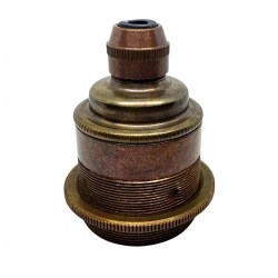 Old English Brass E27 Lamp Holder (Threaded)
