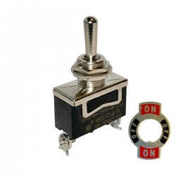 Toggle Switch Momentary (On) Off (On) SPDT 15A 250Vac with On-Off-On Plate