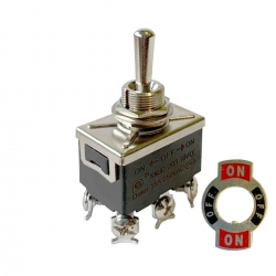 Toggle Switch On Off On DPDT 15A 250Vac with On-Off-On Plate