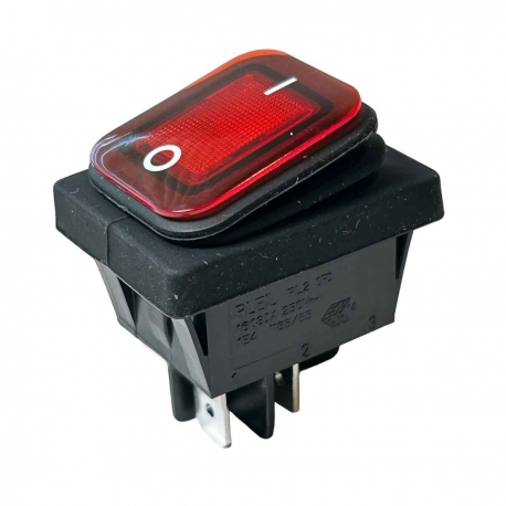 Red Illuminated Double Pole Rocker Switch 240V, IP65