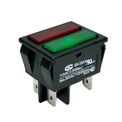 Red and Green Rectangular Indicator Light 110V