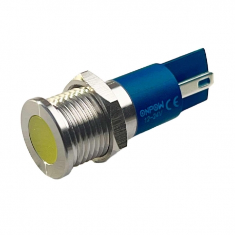 Voyant Lumineux Jaune LED 12V & 24V 12mm