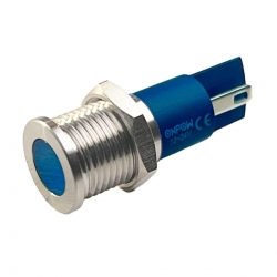 Blue 12mm Anti Vandal LED Indicator 12V & 24V