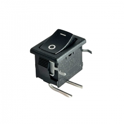 Interruptor basculante miniatura con terminales de 90 grados y soporte para PCB