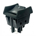 On Off Double Pole Rocker Switch Black with Operator Guard | 16 Amp ...