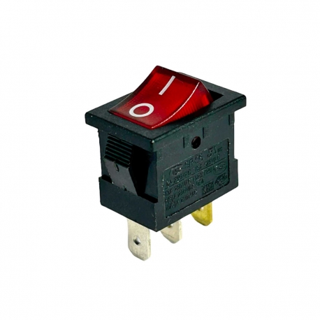 Interruptor Basculante Miniatura, Roja Iluminado