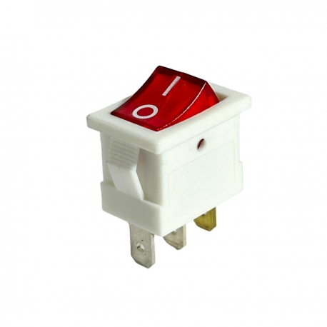 Miniature Rocker Switch 240V - Red Single Pole