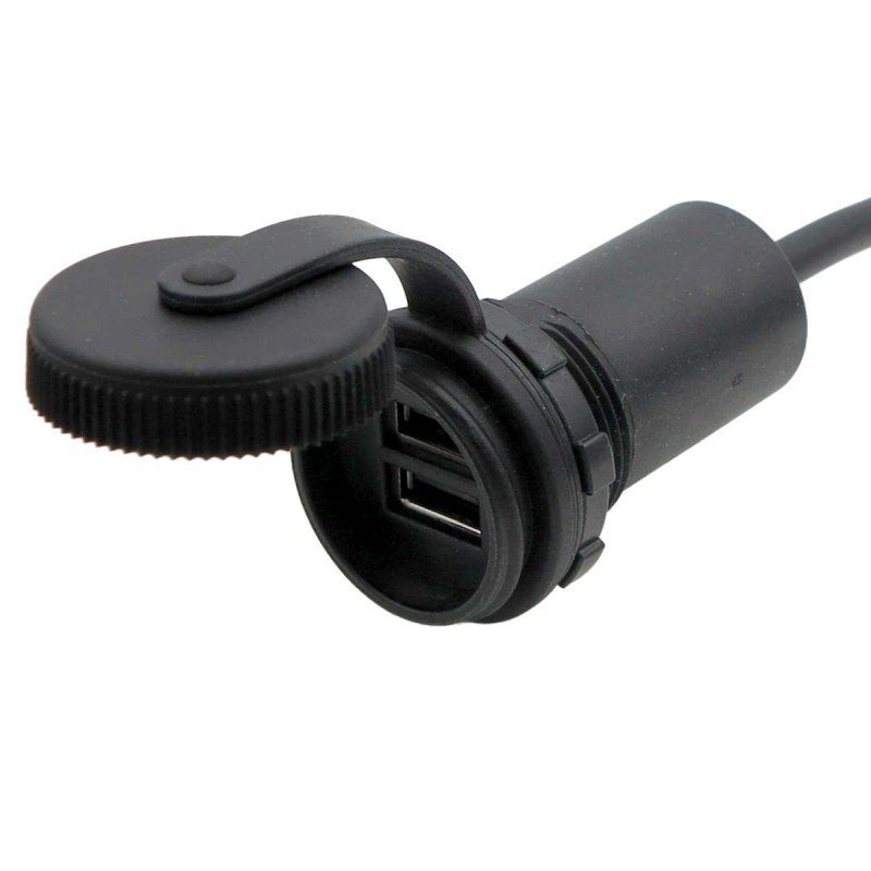 IP68 Waterproof USB Socket (12V / 24V Compatible) Dual Port USB A