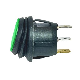 Interrupteur à Bascule Rond Voyant Vert 12V IP65