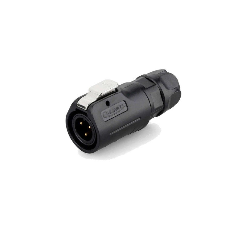 12mm IP67 Waterproof 3 Pole Plug Panel Mount Connector with Lock
