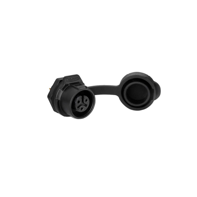 12mm IP67 Waterproof 3 Pole Socket Panel Mount Connector with Lock and Cap