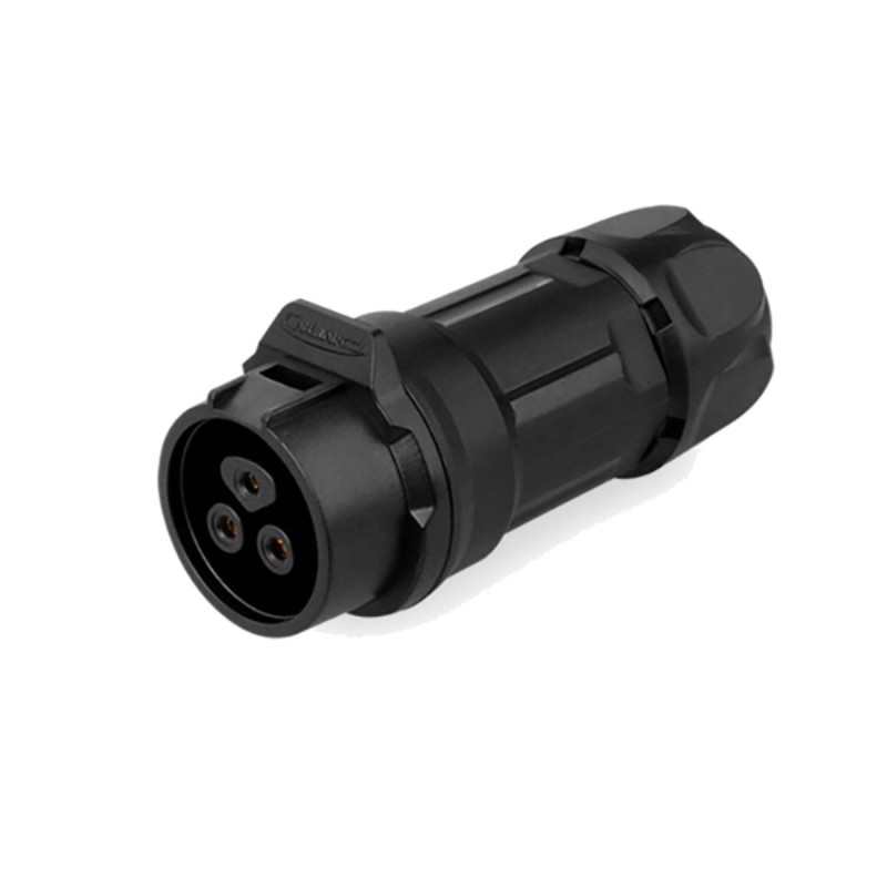 16mm IP67 Waterproof 3 Pole Inline Socket Connector with Lock