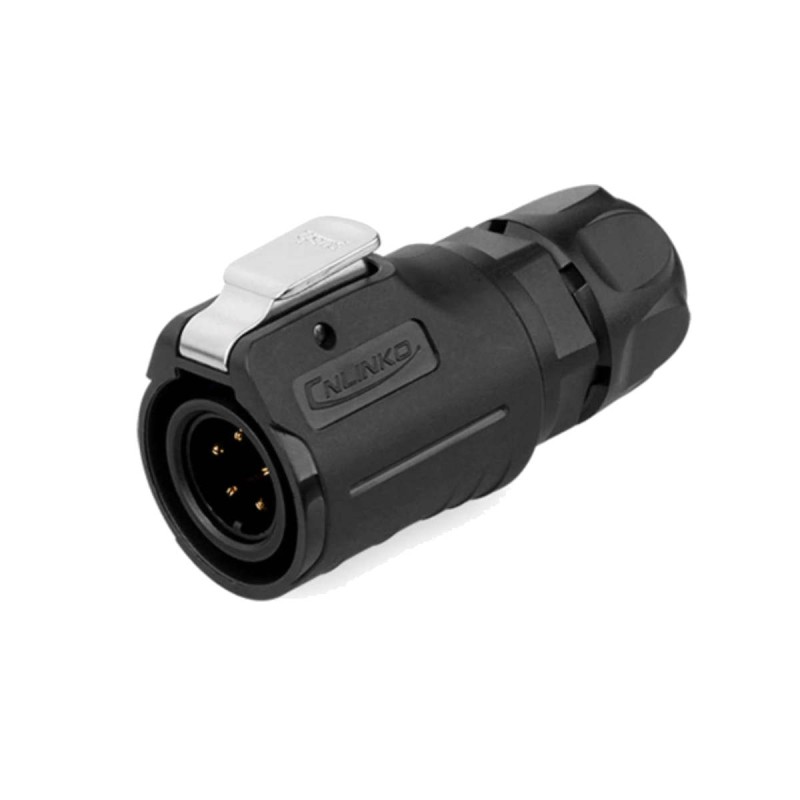 16mm IP67 Waterproof 5 Pole Plug Panel Mount Connector with Lock
