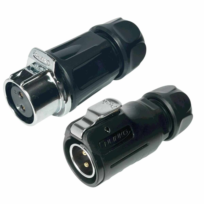 Ipx2 Socket IP67 Waterproof 2 Pole Inline Socket Connector with Lock
