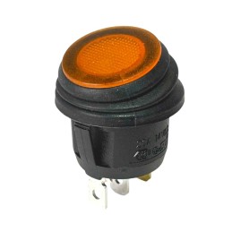 Interruptor Basculante Redondo Iluminado Ambar 12V IP65