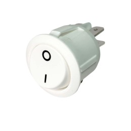 Round Rocker Switch Double Pole White