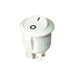Round Rocker Switch Double Pole White