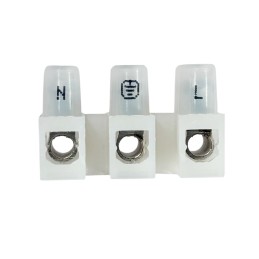 3 Way / Pole Screw Terminal Block with Live Earth Neutral Print
