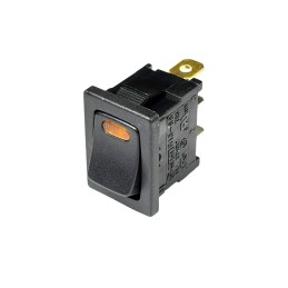 Miniature Rocker Switch 12V Amber Illuminated