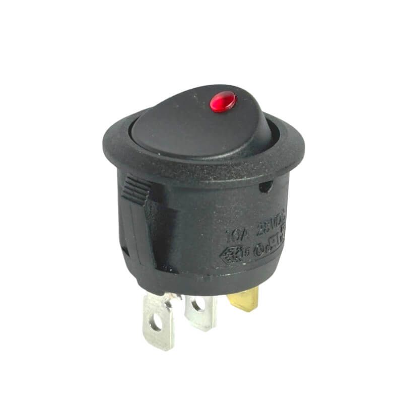 Interruptor Basculante Redondo Iluminado Roja 24V