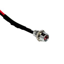 Voyant LED Rouge 5mm 12V | Laiton Chromé