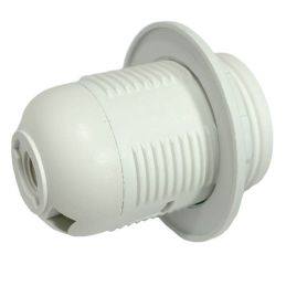 E27 Lampholder | ES Edison Screw Full Threaded White Lamp Holder