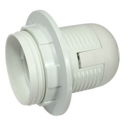 E27 Lampholder | ES Edison Screw Full Threaded White Lamp Holder