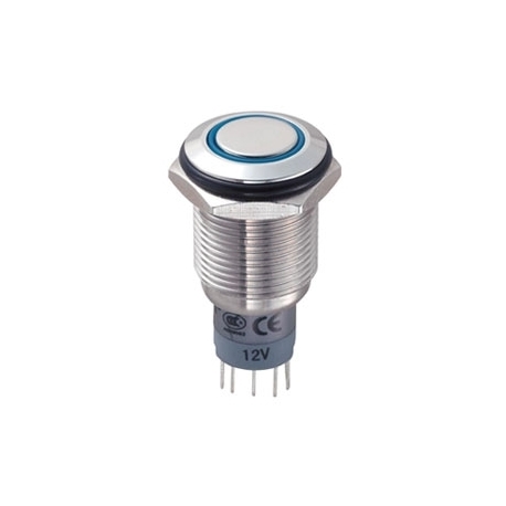Red LED 16mm Latching Vandal Resistant Switch 3A SPDT