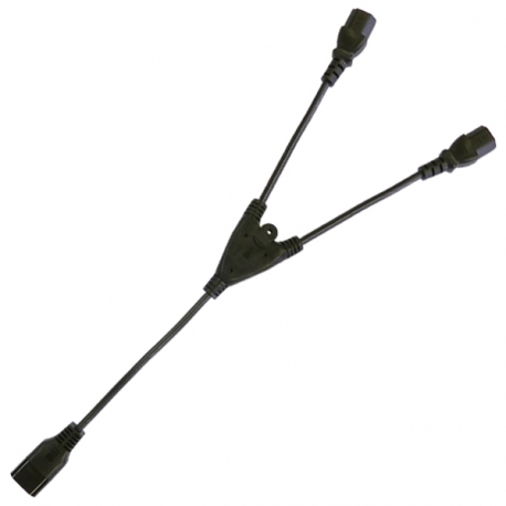IEC Splitter Cable - C14 Plug to 2 x C13 Sockets (Y Lead)