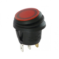 Interruptor Basculante Redondo Iluminado Roja 12V IP65